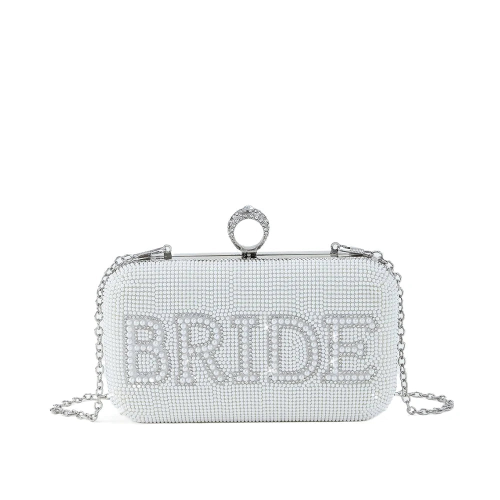“Bride” Pearl Rhinestone Clutch - Luzilly Bridal & Apparel