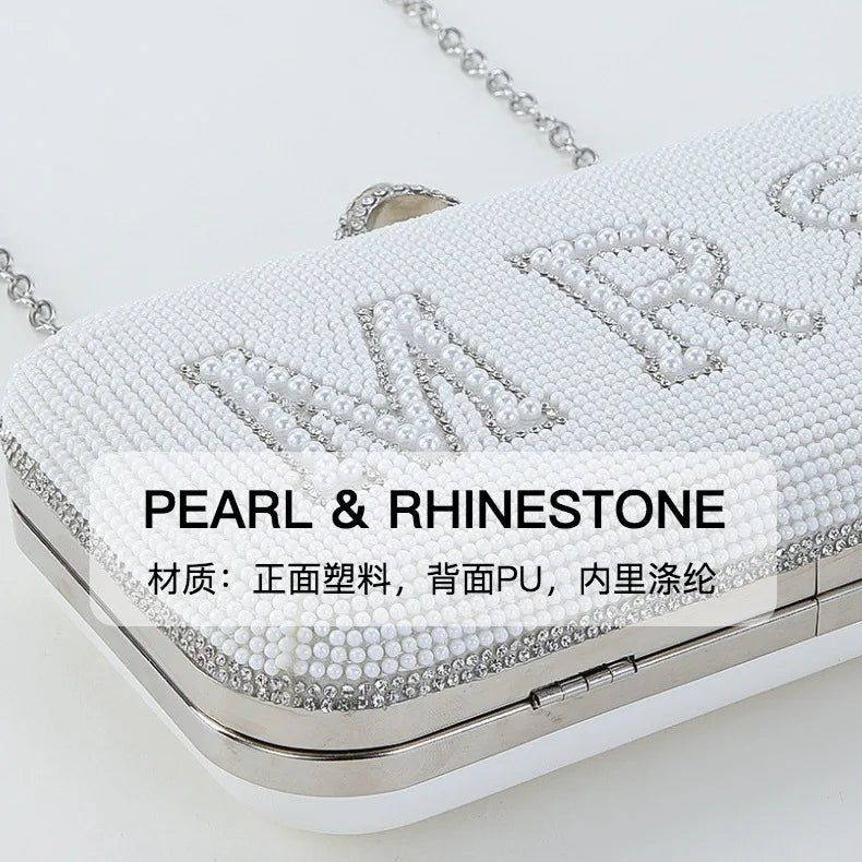 “Bride” Pearl Rhinestone Clutch - Luzilly Bridal & Apparel