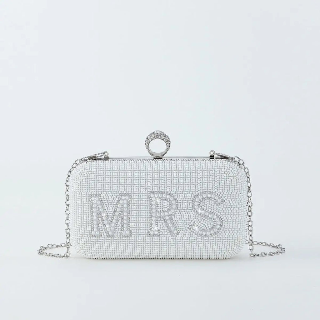 “Bride” Pearl Rhinestone Clutch - Luzilly Bridal & Apparel