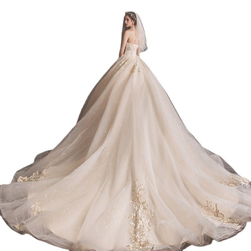 Bride Summer Tube Top Mori Style Trailing Skirt - Luzilly Bridal & Apparel