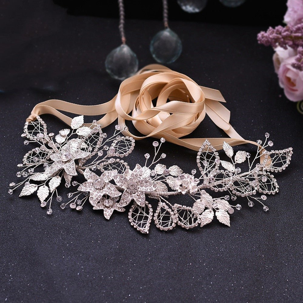 Bride Waist Seal Handmade Belt Rhinestone Wedding Dress - Luzilly Bridal & Apparel
