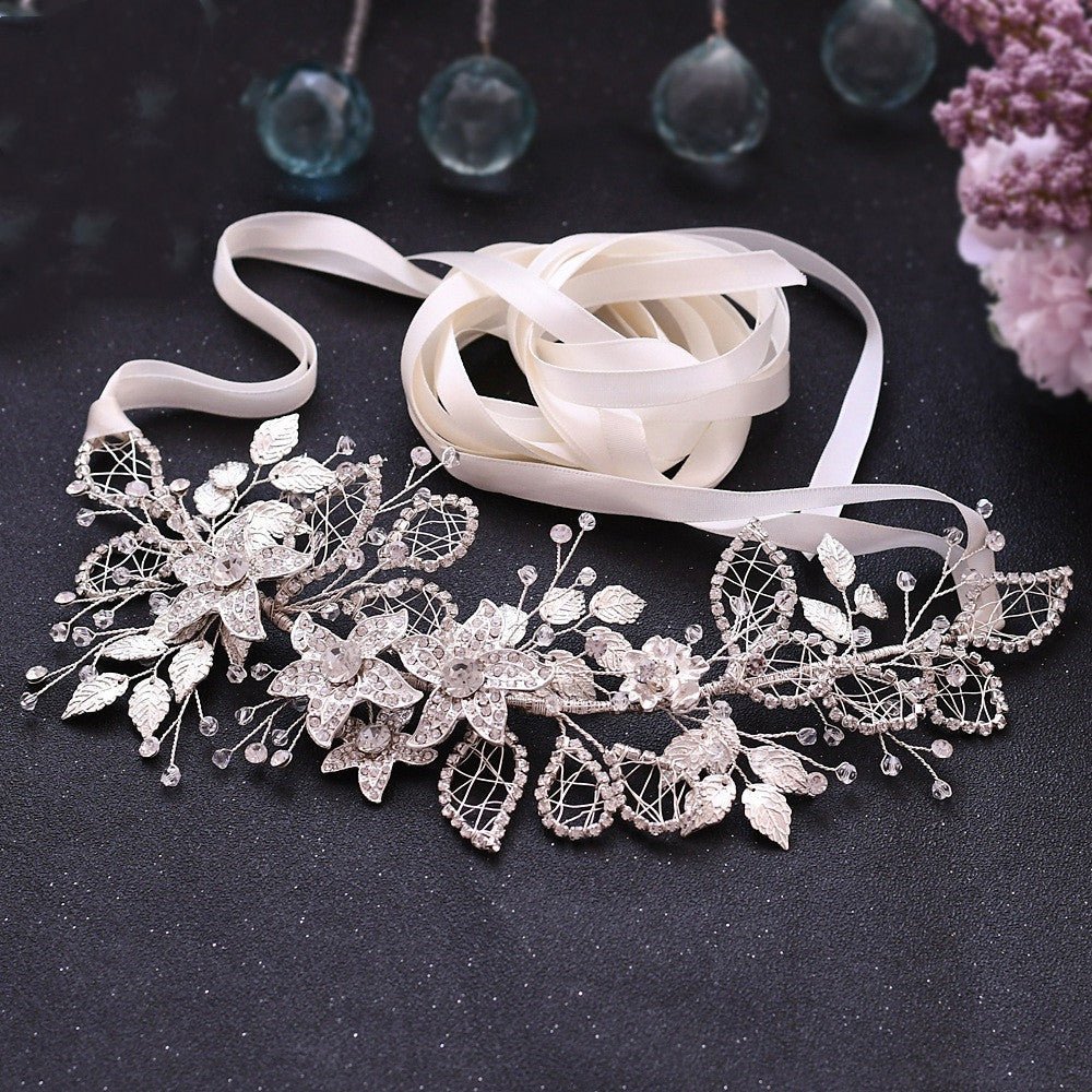 Bride Waist Seal Handmade Belt Rhinestone Wedding Dress - Luzilly Bridal & Apparel
