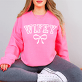 Bright Pink Wifey Sweatshirt - Luzilly Bridal & Apparel
