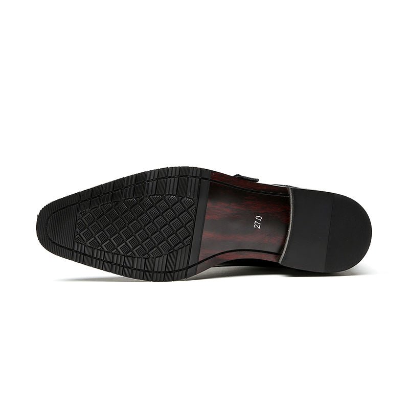 British Monk-Strap Leather Dress Shoes - Luzilly Bridal & Apparel