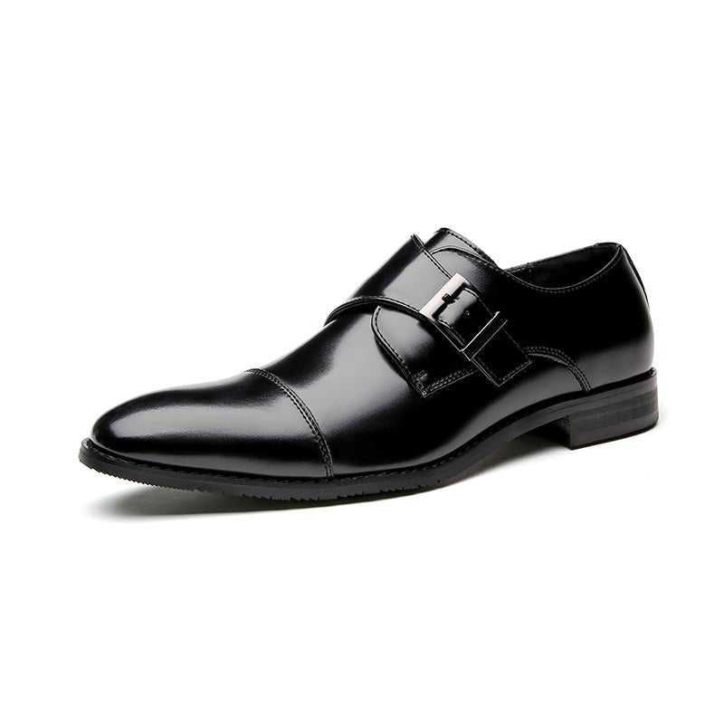 British Monk-Strap Leather Dress Shoes - Luzilly Bridal & Apparel