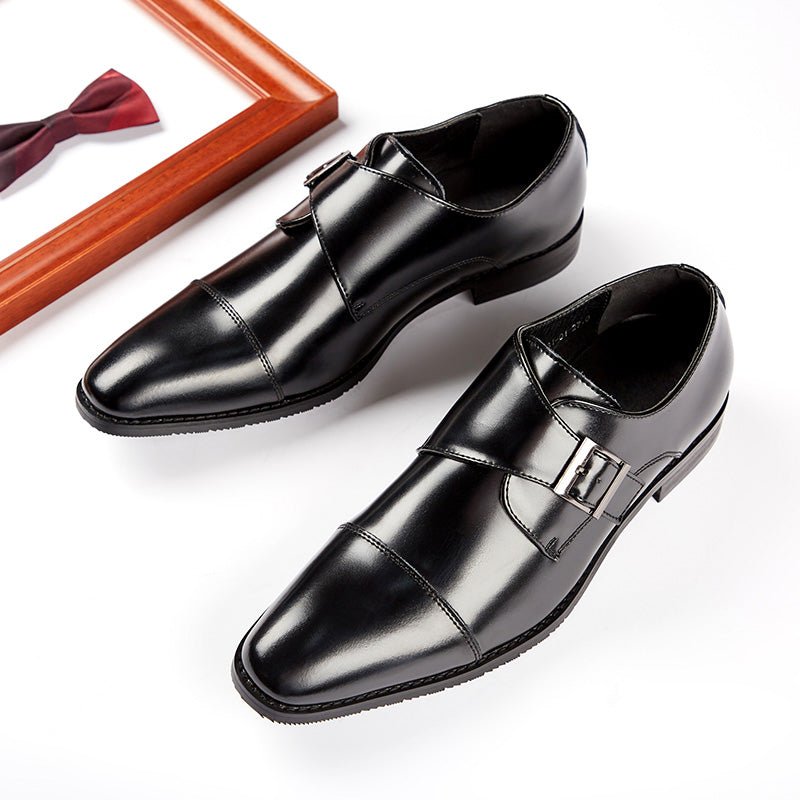 British Monk-Strap Leather Dress Shoes - Luzilly Bridal & Apparel