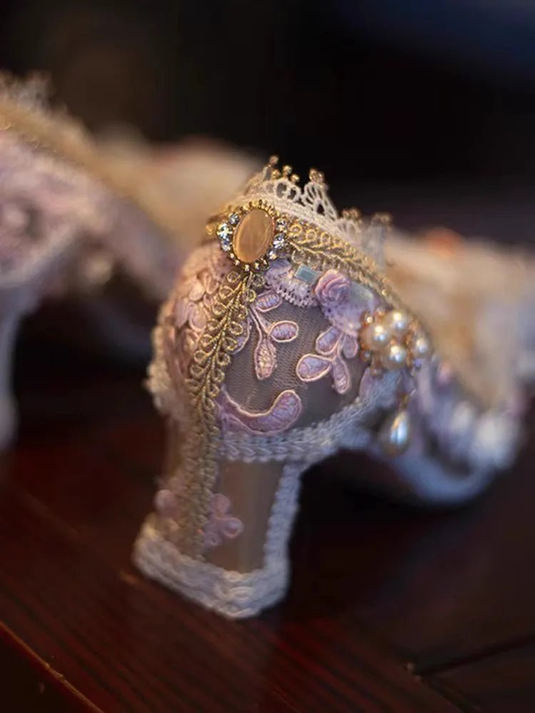 Brocade Baroque Bridal Heels - Luzilly Bridal & Apparel