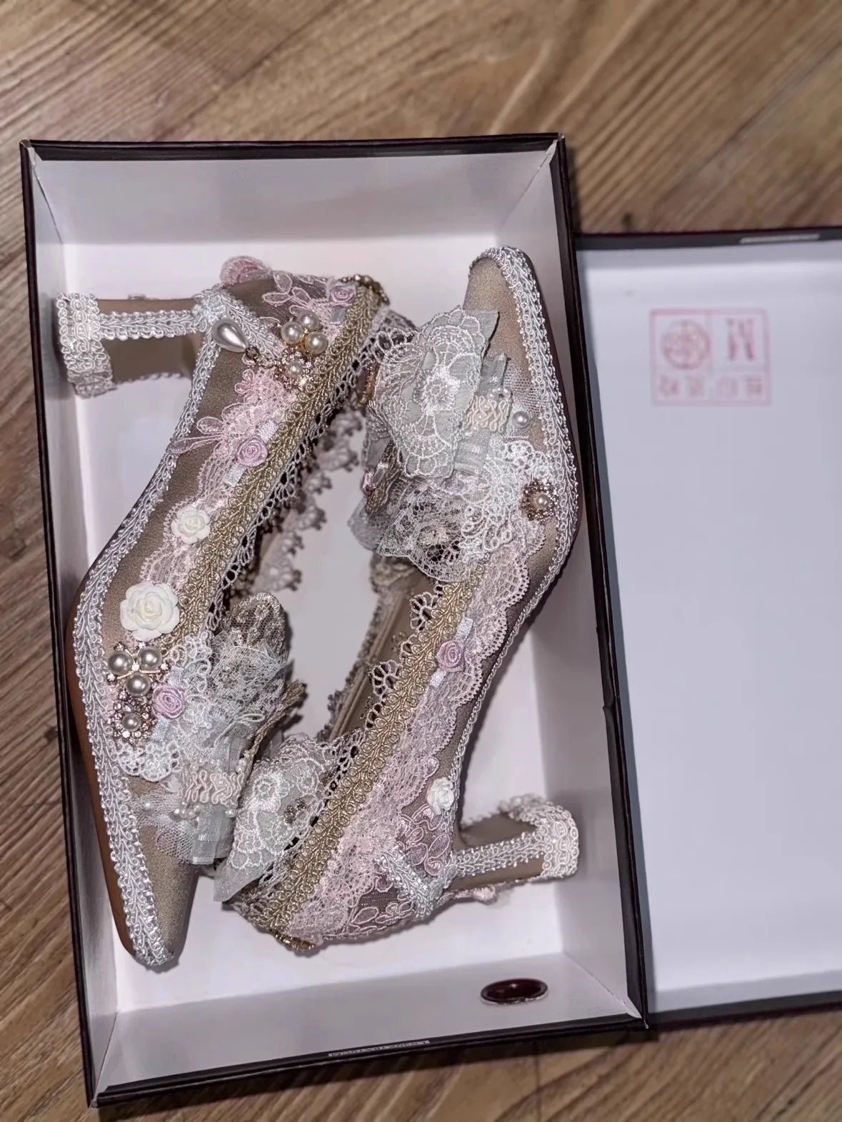 Brocade Baroque Bridal Heels - Luzilly Bridal & Apparel