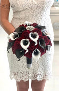 Burgundy & Black Calla Lily Brooch Bouquet - Luzilly Bridal & Apparel