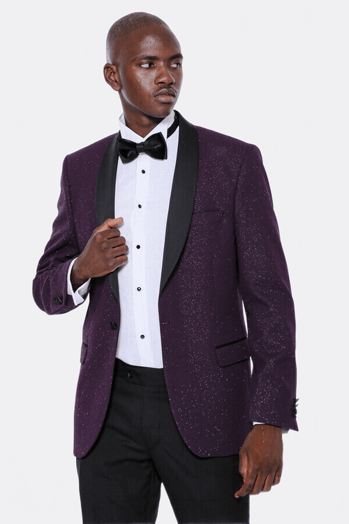 Burgundy Shawl Lapel Tuxedo Jacket - Wessi - Luzilly Bridal & Apparel