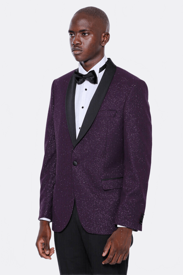 Burgundy Shawl Lapel Tuxedo Jacket - Wessi - Luzilly Bridal & Apparel