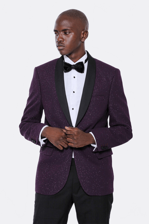 Burgundy Shawl Lapel Tuxedo Jacket - Wessi - Luzilly Bridal & Apparel