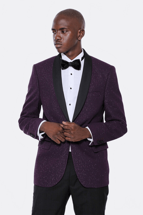 Burgundy Shawl Lapel Tuxedo Jacket - Wessi - Luzilly Bridal & Apparel
