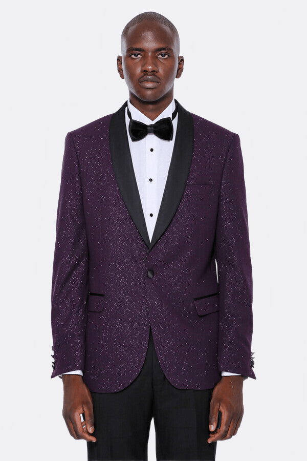 Burgundy Shawl Lapel Tuxedo Jacket - Wessi - Luzilly Bridal & Apparel