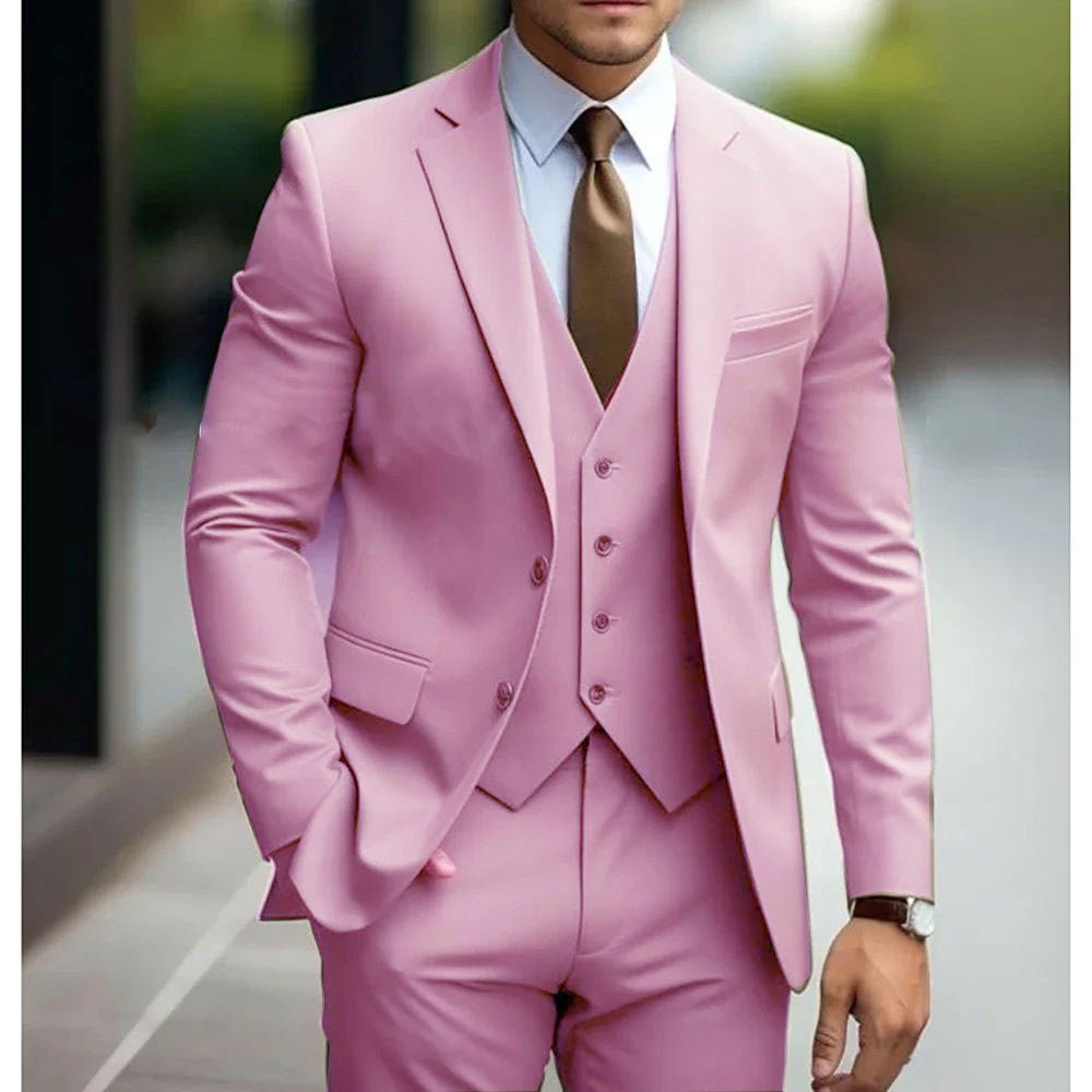Business Casual Men's Three-piece Suit For Bridegroom Men's Wedding - Luzilly Bridal & Apparel