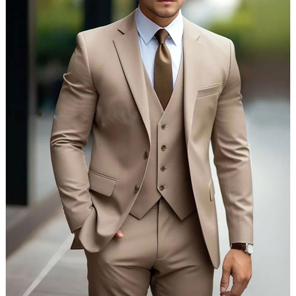 Business Casual Men's Three-piece Suit For Bridegroom Men's Wedding - Luzilly Bridal & Apparel