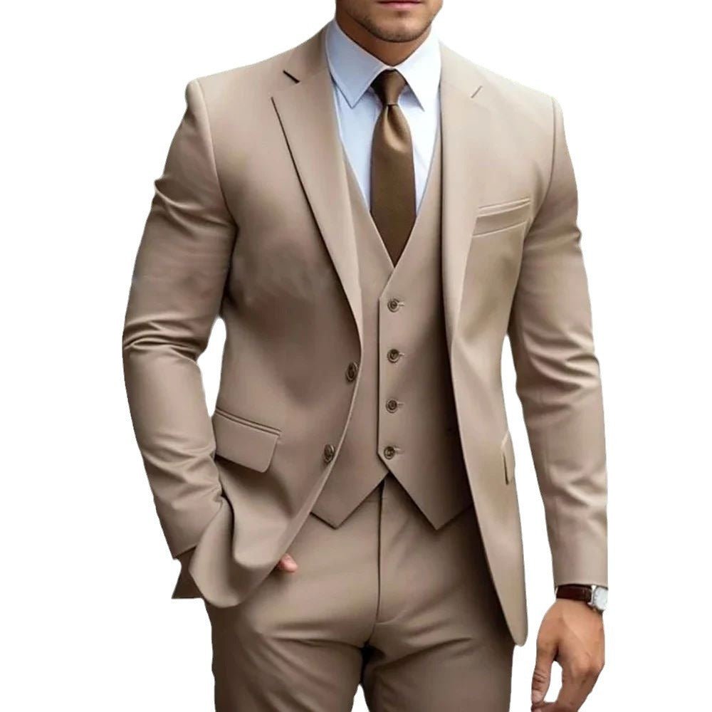 Business Casual Men's Three-piece Suit For Bridegroom Men's Wedding - Luzilly Bridal & Apparel