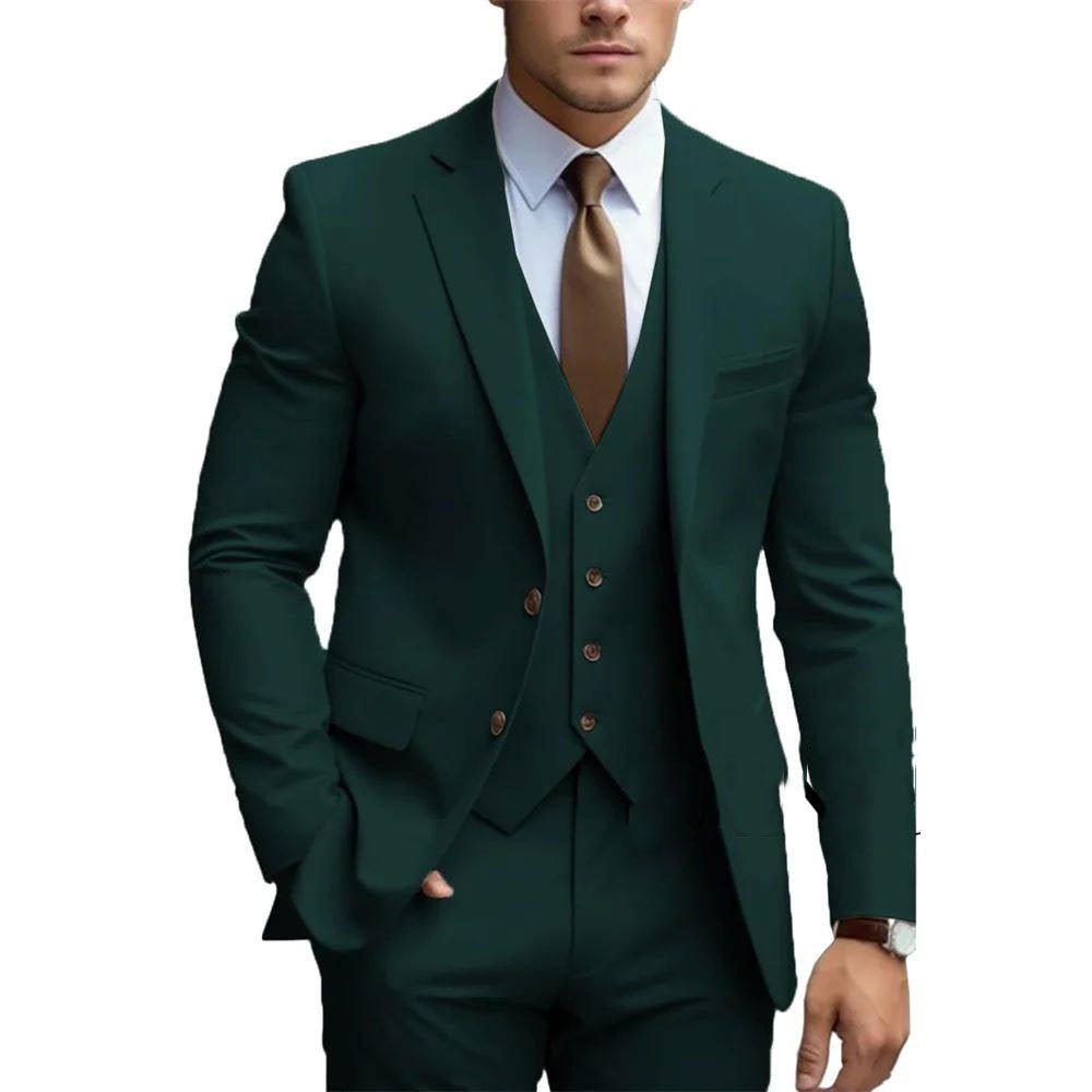 Business Casual Men's Three-piece Suit For Bridegroom Men's Wedding - Luzilly Bridal & Apparel