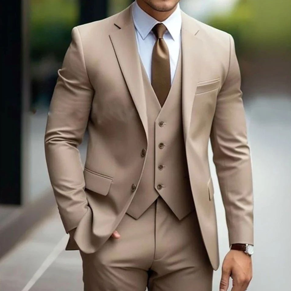 Business Casual Men's Three-piece Suit For Bridegroom Men's Wedding - Luzilly Bridal & Apparel