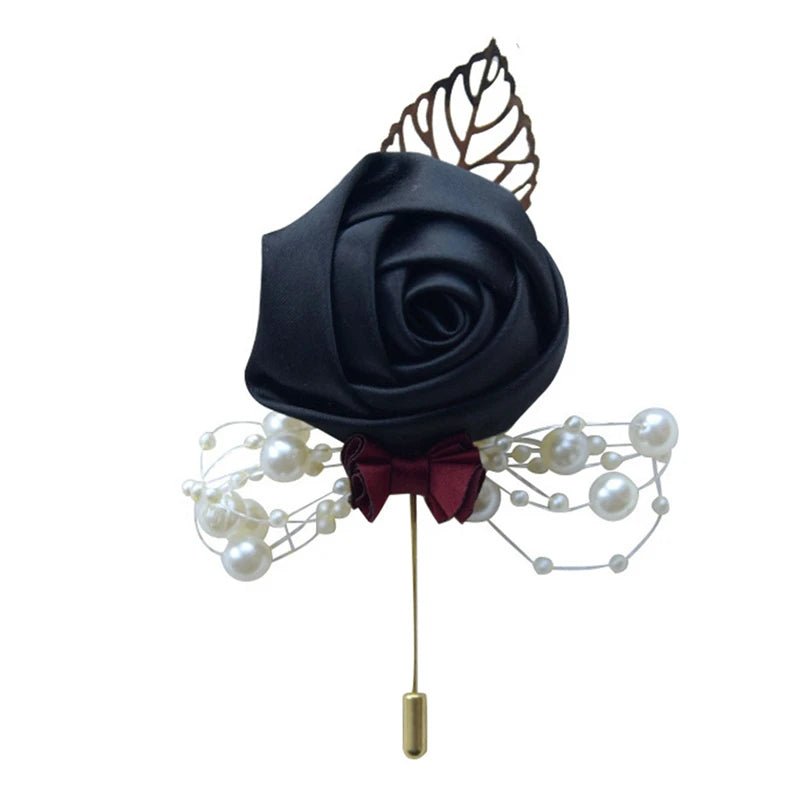 Bust Brooch Suit Collar Flower Wedding Groom And Bride Brooches Accessories Rose Collars Flower Simulation Conference - Luzilly Bridal & Apparel