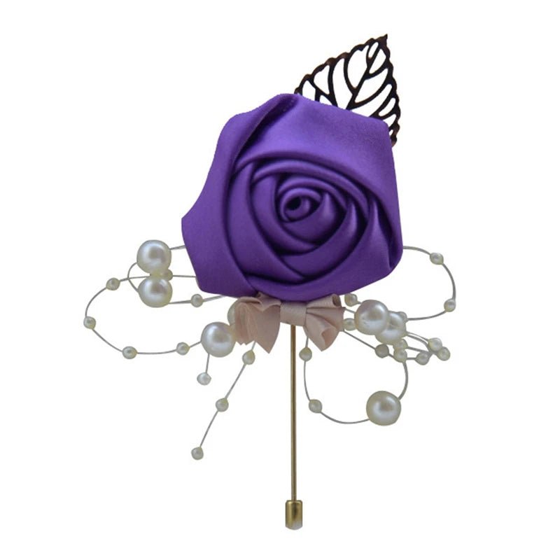 Bust Brooch Suit Collar Flower Wedding Groom And Bride Brooches Accessories Rose Collars Flower Simulation Conference - Luzilly Bridal & Apparel