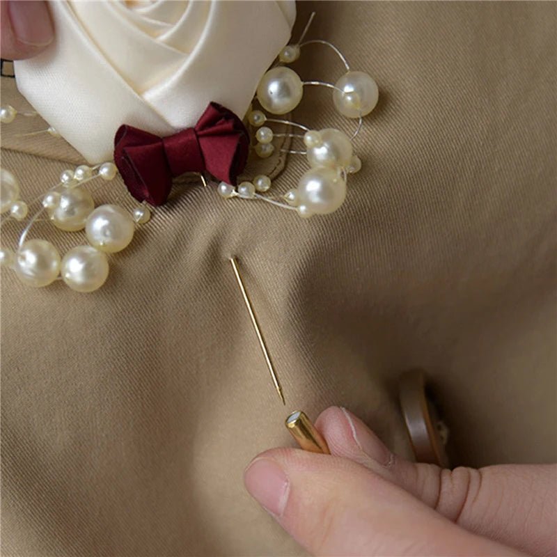 Bust Brooch Suit Collar Flower Wedding Groom And Bride Brooches Accessories Rose Collars Flower Simulation Conference - Luzilly Bridal & Apparel