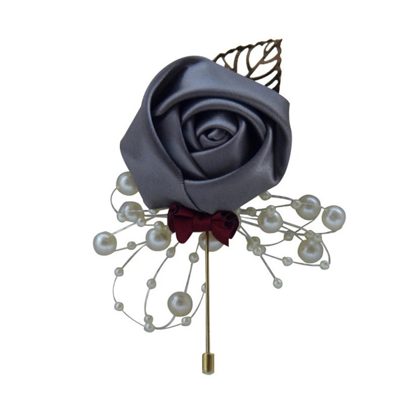 Bust Brooch Suit Collar Flower Wedding Groom And Bride Brooches Accessories Rose Collars Flower Simulation Conference - Luzilly Bridal & Apparel