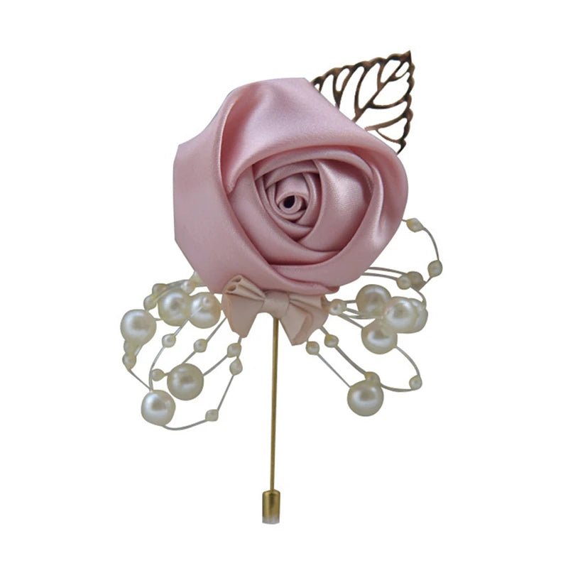 Bust Brooch Suit Collar Flower Wedding Groom And Bride Brooches Accessories Rose Collars Flower Simulation Conference - Luzilly Bridal & Apparel