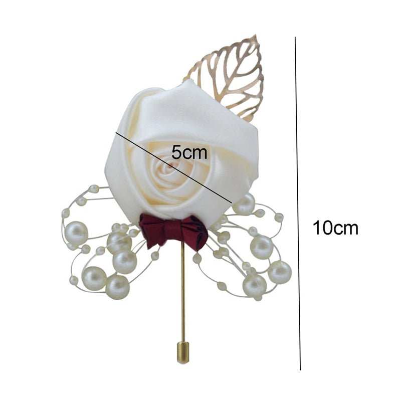 Bust Brooch Suit Collar Flower Wedding Groom And Bride Brooches Accessories Rose Collars Flower Simulation Conference - Luzilly Bridal & Apparel