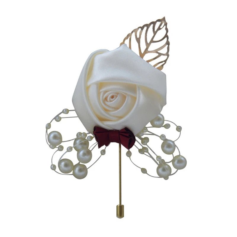 Bust Brooch Suit Collar Flower Wedding Groom And Bride Brooches Accessories Rose Collars Flower Simulation Conference - Luzilly Bridal & Apparel