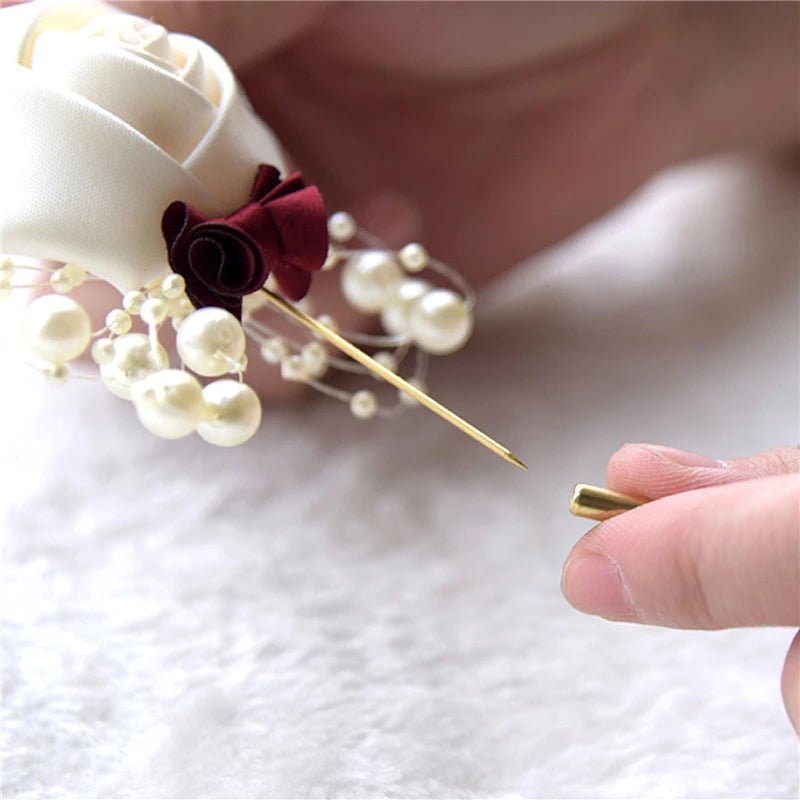 Bust Brooch Suit Collar Flower Wedding Groom And Bride Brooches Accessories Rose Collars Flower Simulation Conference - Luzilly Bridal & Apparel