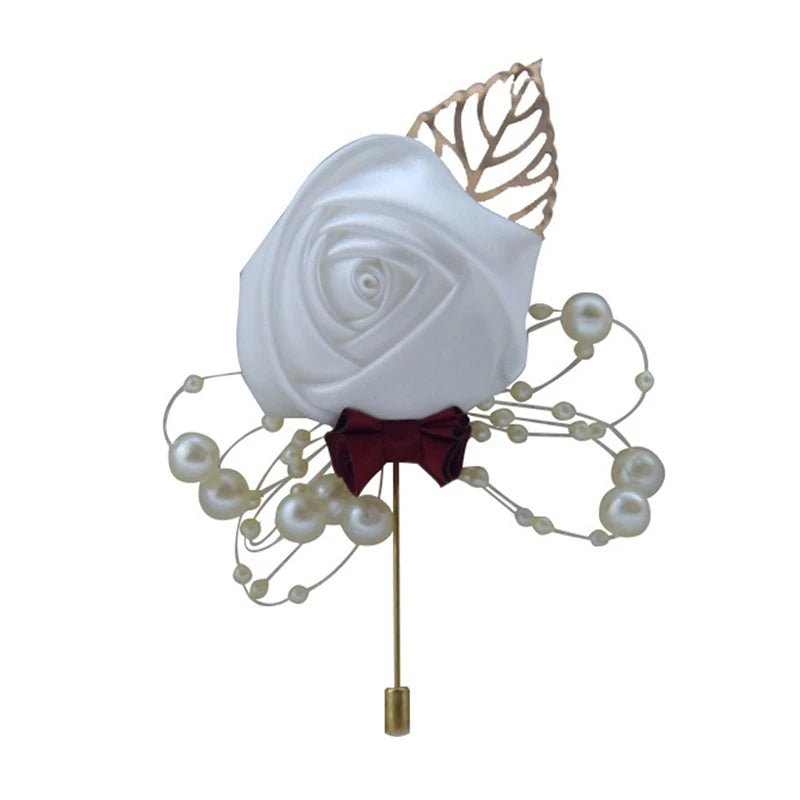 Bust Brooch Suit Collar Flower Wedding Groom And Bride Brooches Accessories Rose Collars Flower Simulation Conference - Luzilly Bridal & Apparel