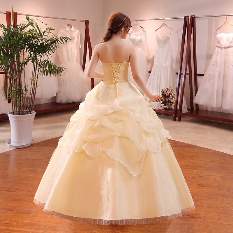 Bustier Wedding Dress in Beige, Champagne or Red - Luzilly Bridal & Apparel