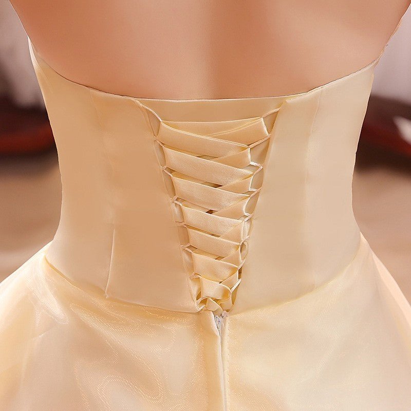Bustier Wedding Dress in Beige, Champagne or Red - Luzilly Bridal & Apparel