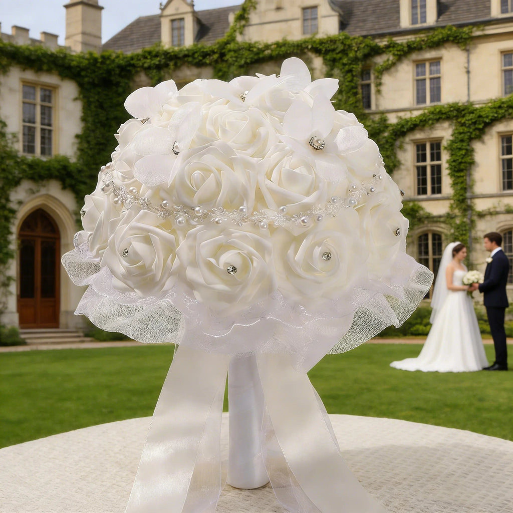 Butterfly Accent Romantic Bridal Bouquet - Luzilly Bridal & Apparel