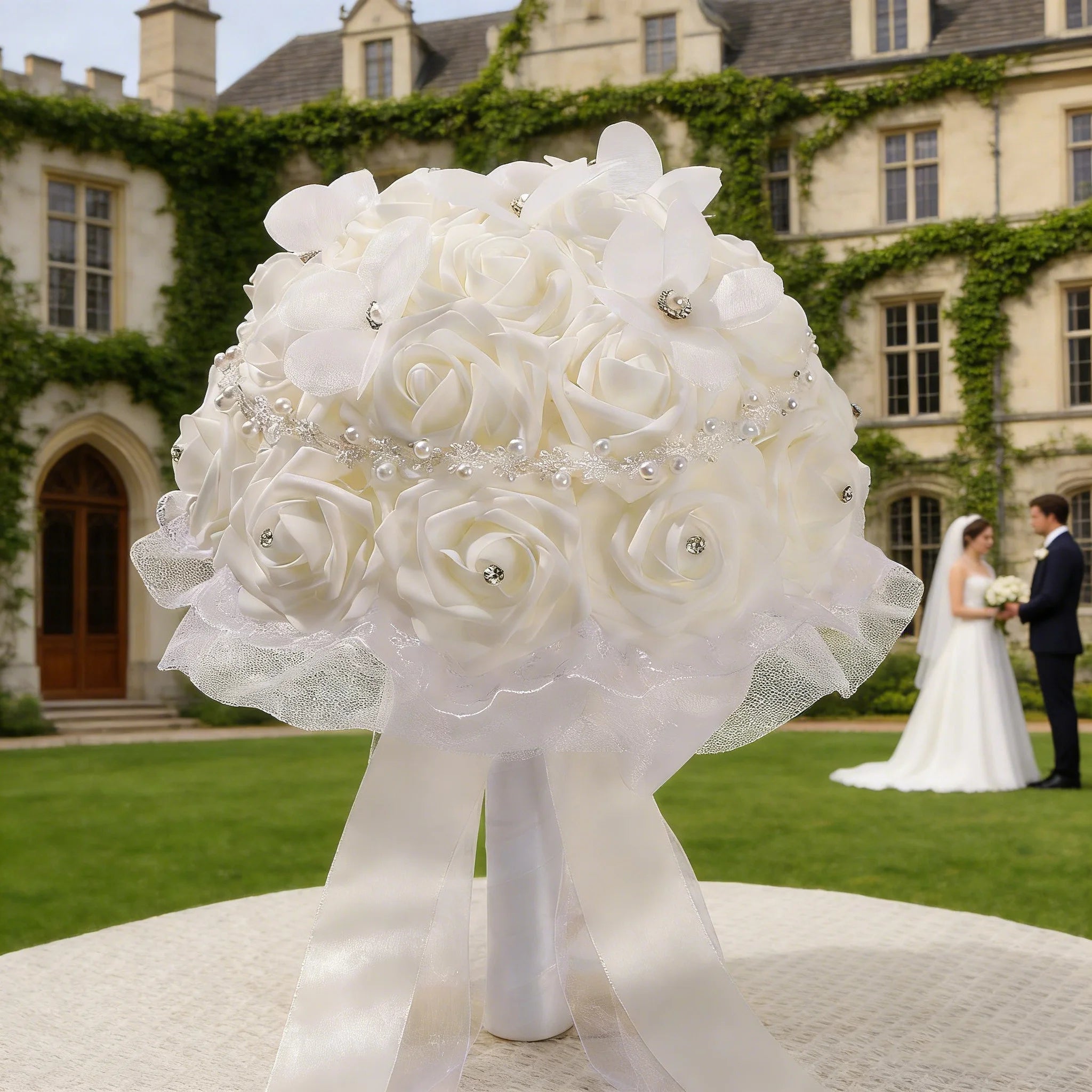 Butterfly Accent Romantic Bridal Bouquet - Luzilly Bridal & Apparel