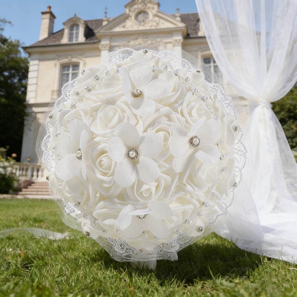 Butterfly Accent Romantic Bridal Bouquet - Luzilly Bridal & Apparel