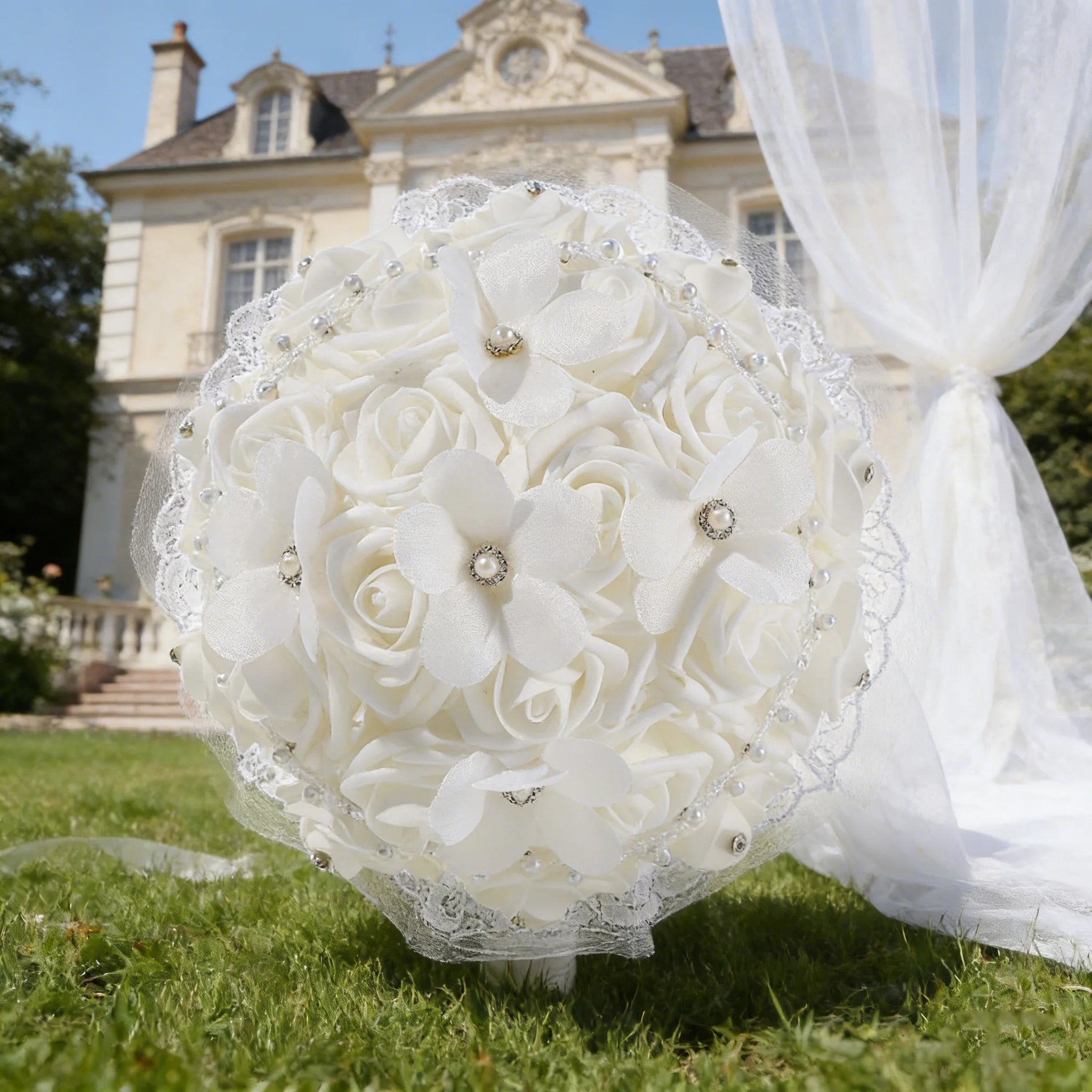Butterfly Accent Romantic Bridal Bouquet - Luzilly Bridal & Apparel