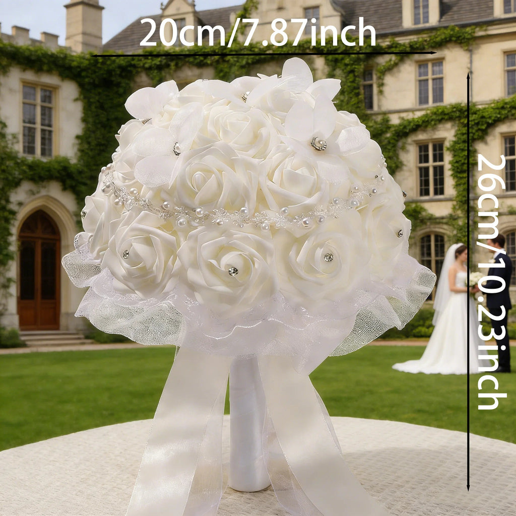 Butterfly Accent Romantic Bridal Bouquet - Luzilly Bridal & Apparel