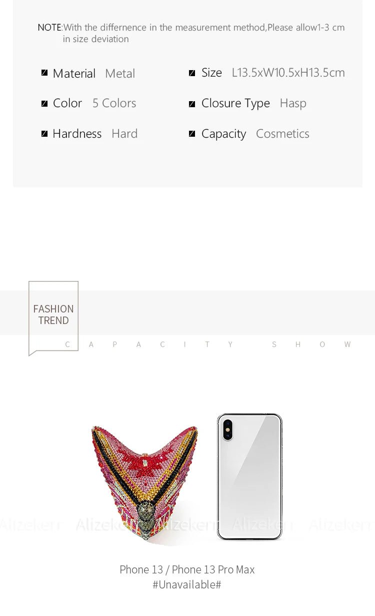 Butterfly Crystal Evening Clutch - Luzilly Bridal & Apparel