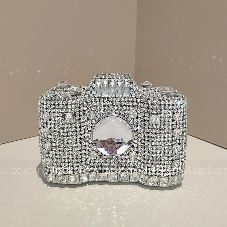 Camera-Shaped Diamond Evening Clutch - Luzilly Bridal & Apparel