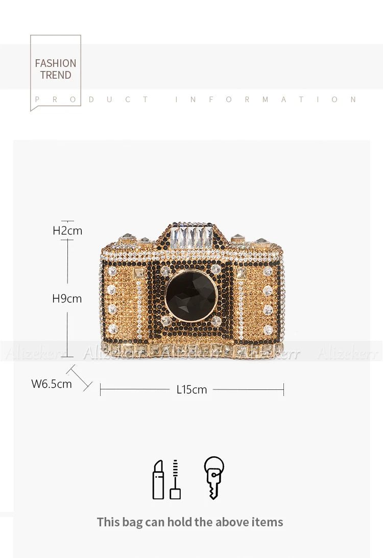 Camera-Shaped Diamond Evening Clutch - Luzilly Bridal & Apparel