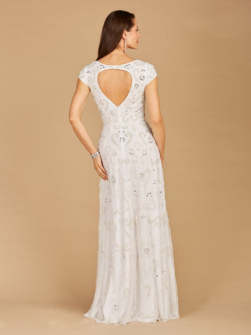 Cap Sleeve Beaded Bridal Gown - Luzilly Bridal & Apparel