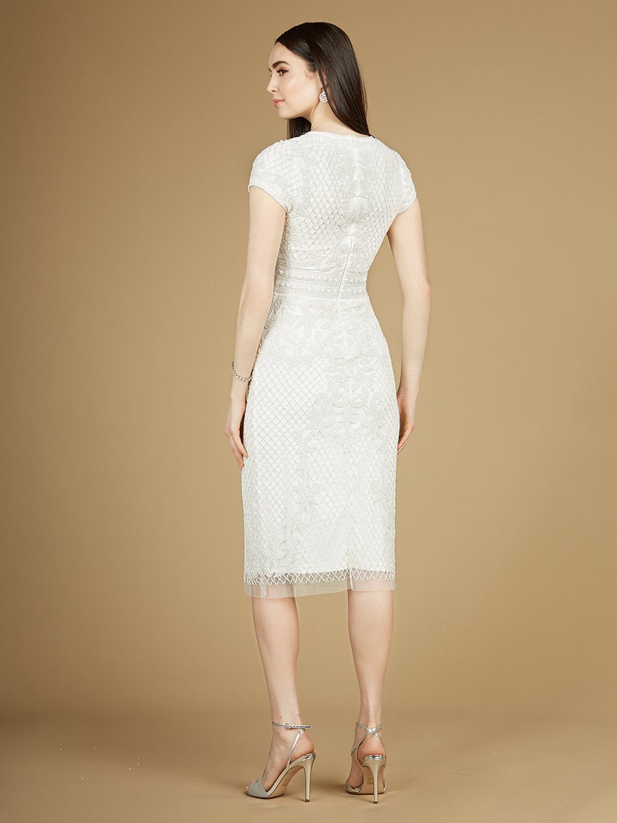 Cap Sleeve Midi Bridal Gown - Luzilly Bridal & Apparel