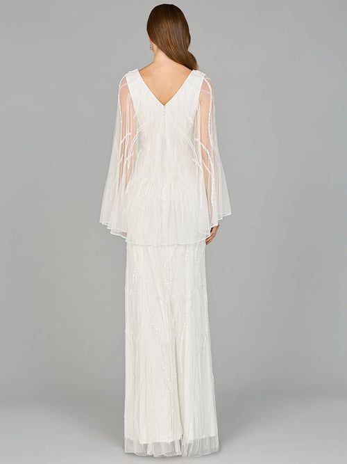 Cape Sleeve Beaded Bridal Gown - Luzilly Bridal & Apparel