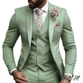 Casual Jacket Vest Pants 3Pcs Elegant Pink Wedding Suits for Men Slim Fit Notch Lapel Blazer Best Man Groom Suit Male Tuxedo Set - Luzilly Bridal & Apparel