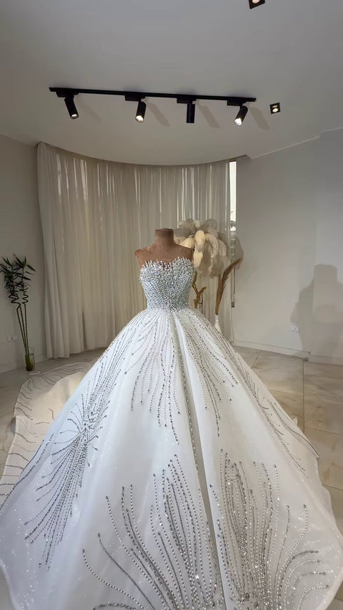 Celeste Crystal Ball Gown Bridal Dress GD106 - Luzilly Bridal & Apparel