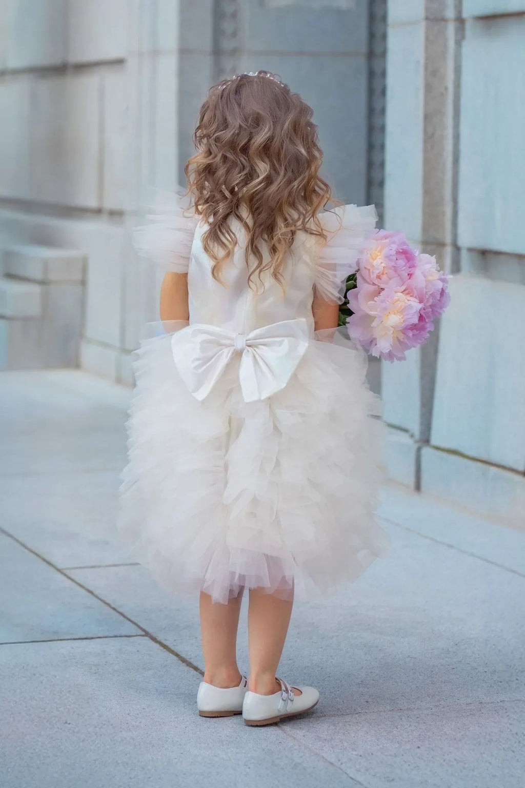 Celestial Fairy White Tulle Flower Girl Dress - Luzilly Bridal & Apparel