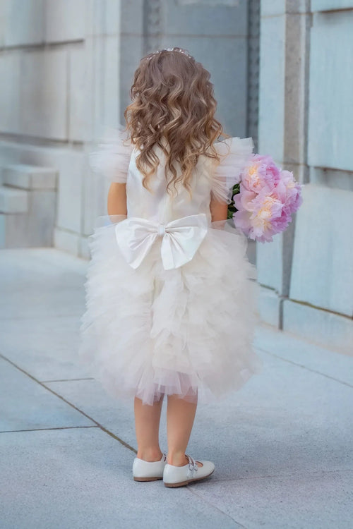 Celestial Fairy White Tulle Flower Girl Dress - Luzilly Bridal & Apparel