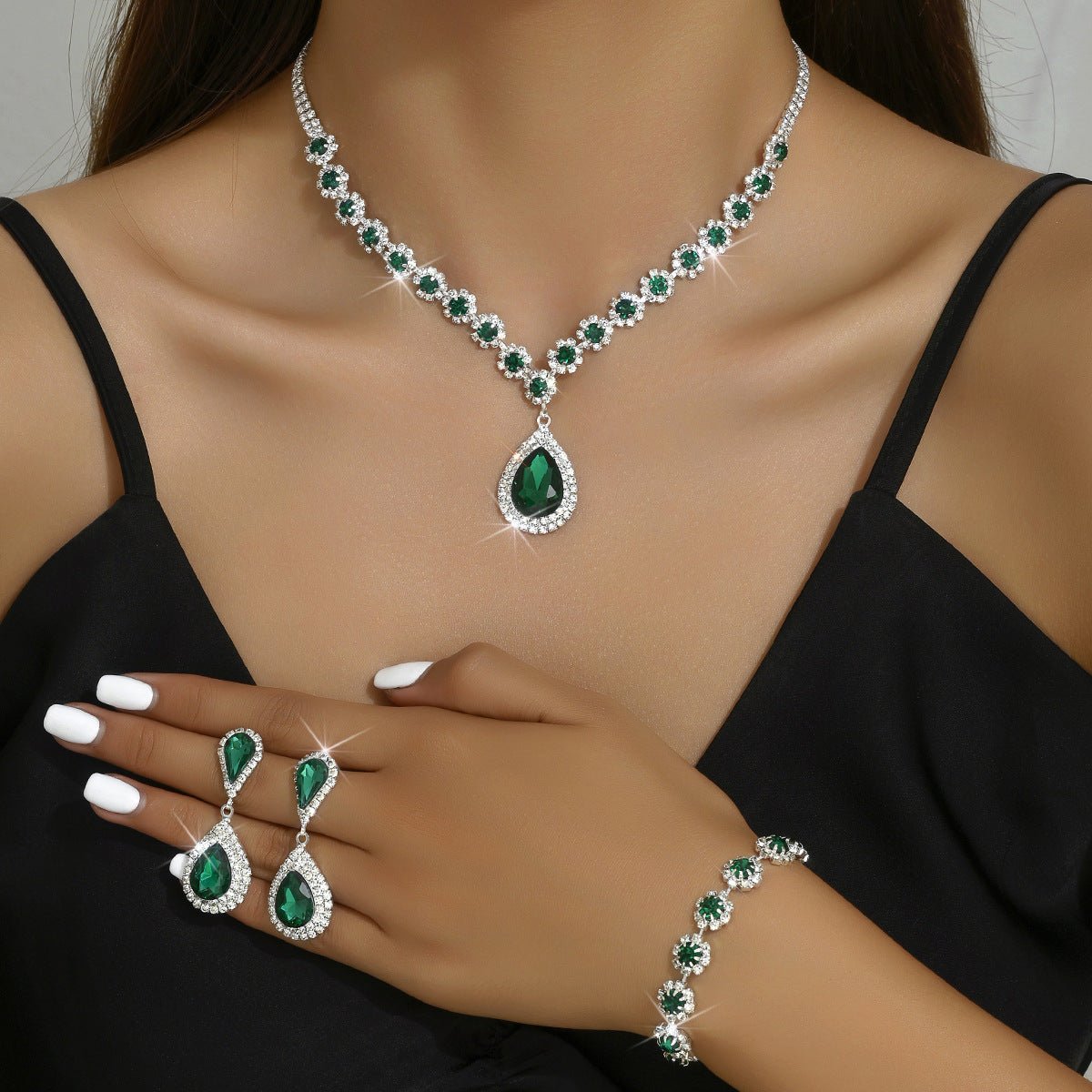 Celestial Rhinestone Bridal Jewelry Set (3-Piece) - Luzilly Bridal & Apparel
